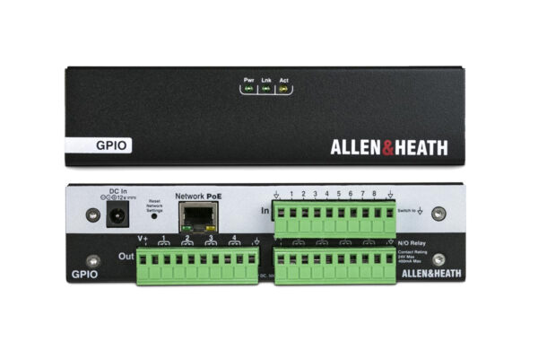 Allen & Heath GPIO – ohjausliitäntä, 8 tuloa ja 8 relelähtöä