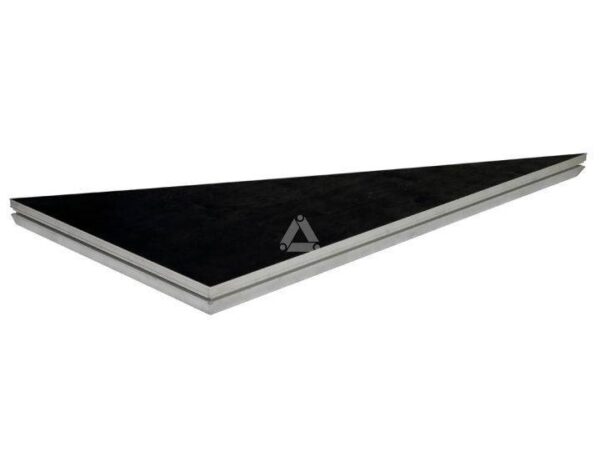 StageDex BasicLine kolmio 2 × 1 m vasen – lavaelementti, musta