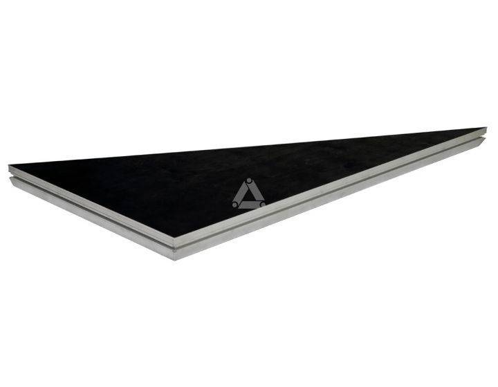 StageDex BasicLine kolmio 2 × 1 m vasen – lavaelementti, musta
