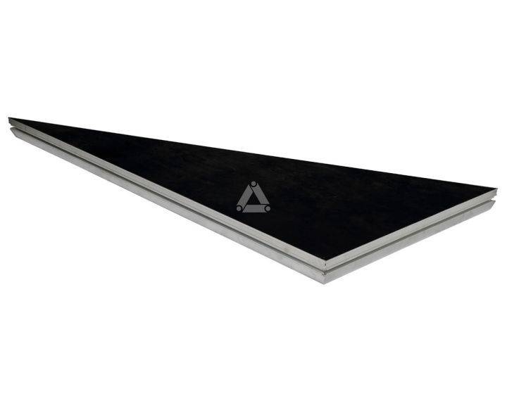 StageDex BasicLine kolmio 2 × 1 m oikea – lavaelementti, musta