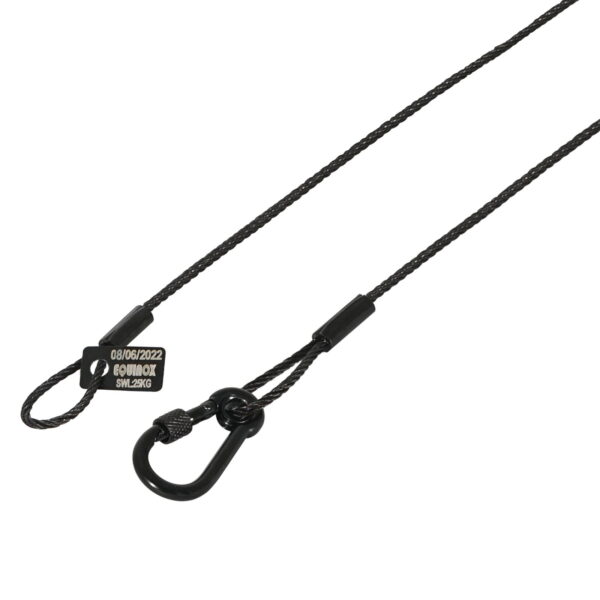 Prolight Safety Wire 1 m / 5 mm – turvavaijeri 50 kg, musta