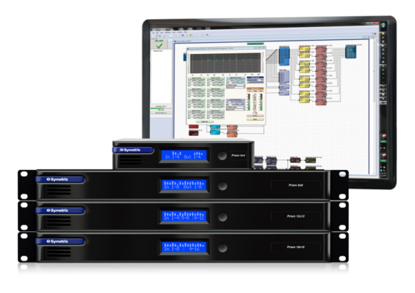 Symetrix Prism 12x12 – Dante-DSP-prosessori (avoin arkkitehtuuri)