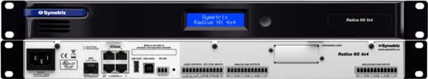 Symetrix Radius NX 4x4 – Dante-DSP-prosessori, USB-B