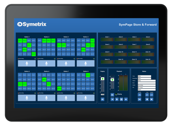 Symetrix T-10 Glass – 10 tuuman kosketusnäyttöohjain (PoE+)