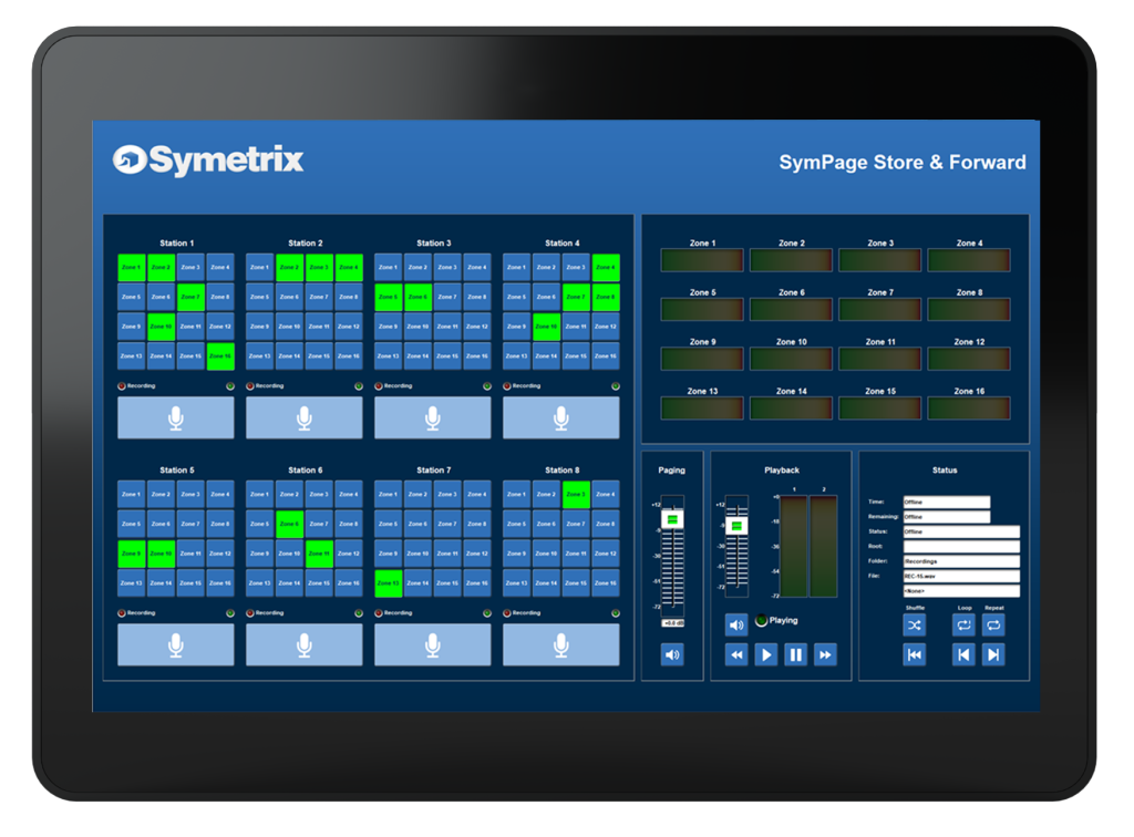 Symetrix T-10 Glass – 10 tuuman kosketusnäyttöohjain (PoE+)
