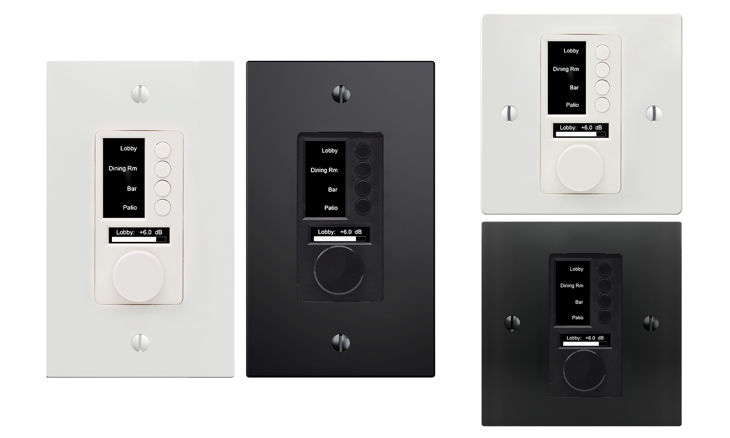 Symetrix W3 – IP-seinäohjain, nuppi + 4 painiketta, musta