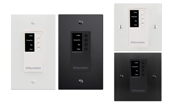 Symetrix W2 – IP-seinäohjain, 4 painiketta, musta
