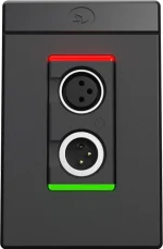 Symetrix xIO XLR 1x1, musta, UK – Dante-seinäpäätepiste