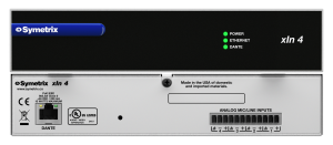 Symetrix xIn 4 – Dante-I/O-laajennus, 4 mic/line-tuloa, PoE