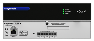 Symetrix xOut 4 – Dante-I/O-laajennus, 4 linjalähtöä, PoE