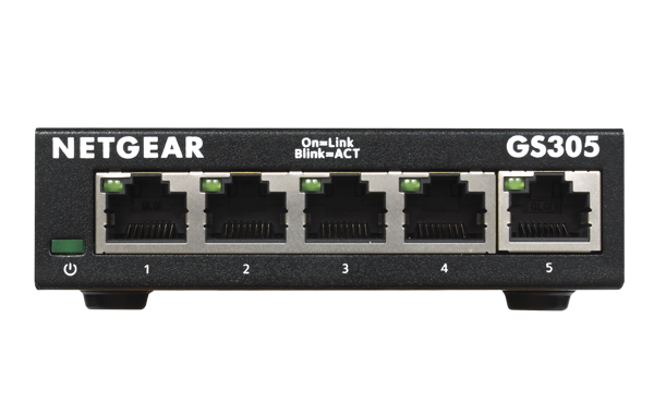 NETGEAR GS305 – 5-porttinen hallitsematon kytkin, metallikotelo