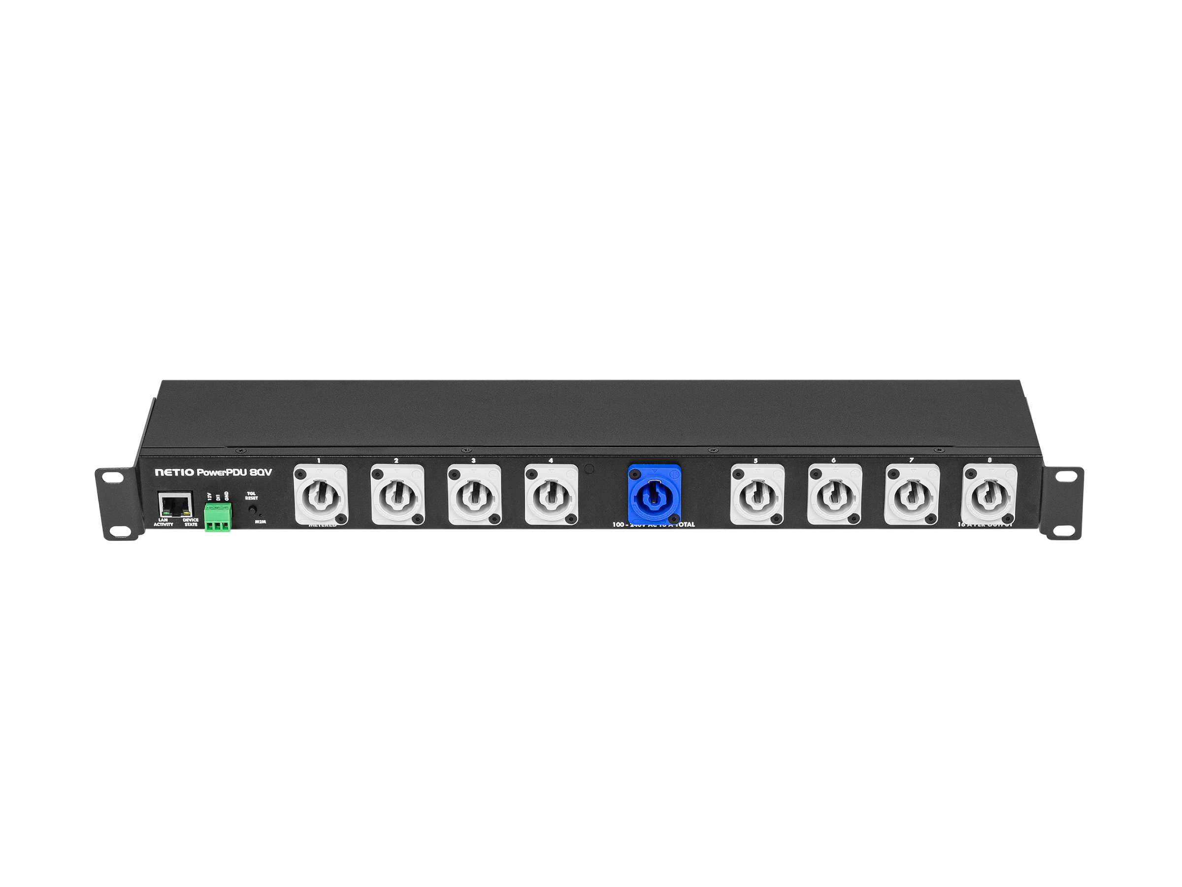 NETIO PowerPDU 8QV – älykäs 1U-PDU, 8 × powerCON