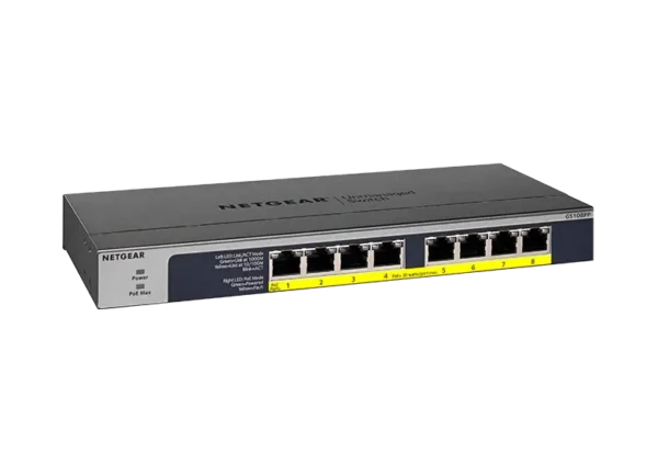 NETGEAR GS108PP – 8-porttinen PoE+-kytkin, FlexPoE 123 W
