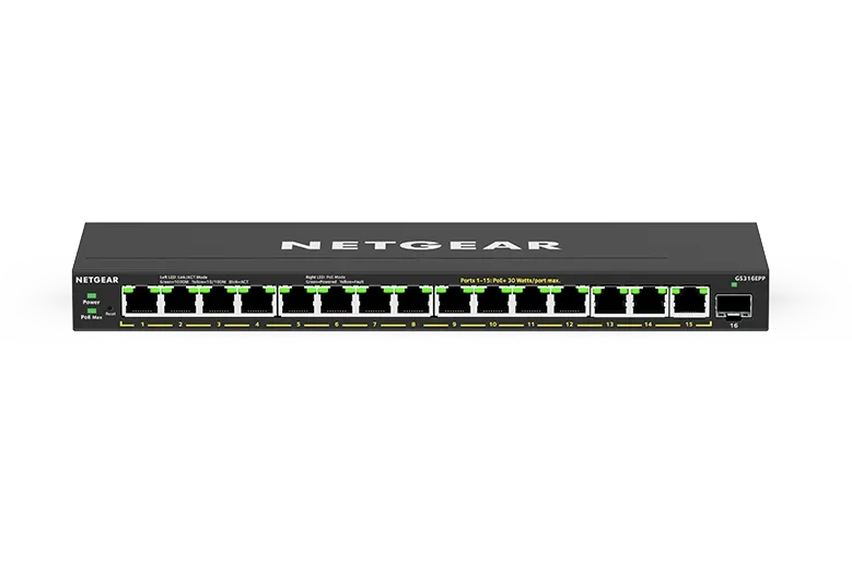 NETGEAR GS316EPP – kevythallittava High-Power PoE+-kytkin