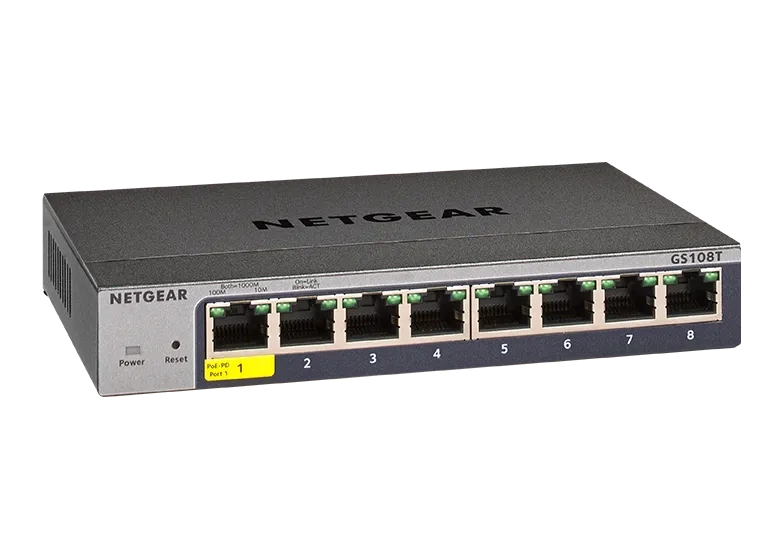 NETGEAR GS108T – 8-porttinen smart-hallittava kytkin