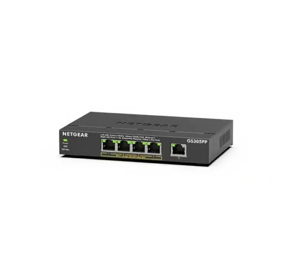 NETGEAR GS305PP – 5-porttinen hallitsematon PoE+-kytkin, 83 W
