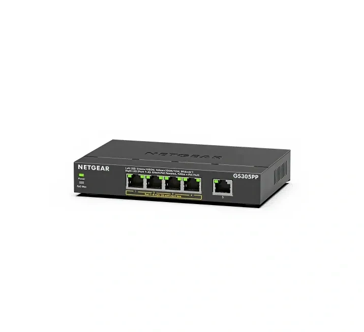 NETGEAR GS305PP – 5-porttinen hallitsematon PoE+-kytkin, 83 W