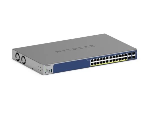 NETGEAR GS728TXP – 24-porttinen smart PoE+-kytkin, 4 × SFP+