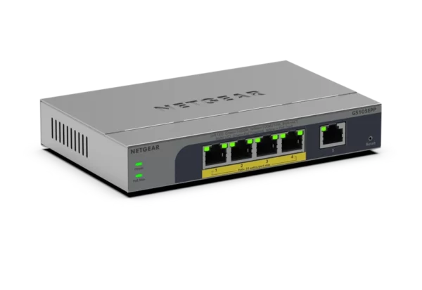 NETGEAR GS105EPP – 5-porttinen Easy Smart PoE+-kytkin, 120 W