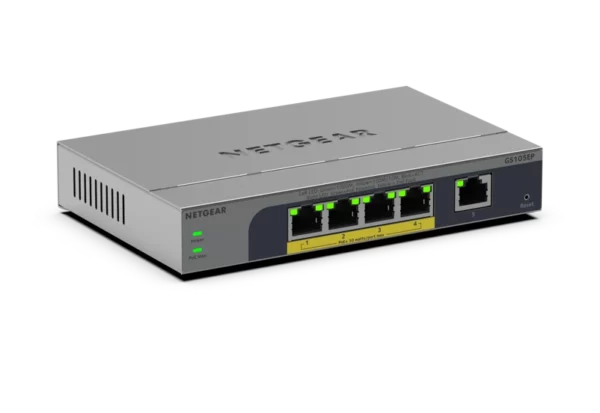 NETGEAR GS105EP – 5-porttinen Easy Smart PoE+-kytkin, 63 W