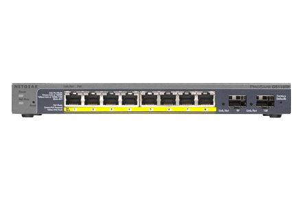 NETGEAR GS110TP – 8-porttinen smart PoE+-kytkin, 2 × SFP