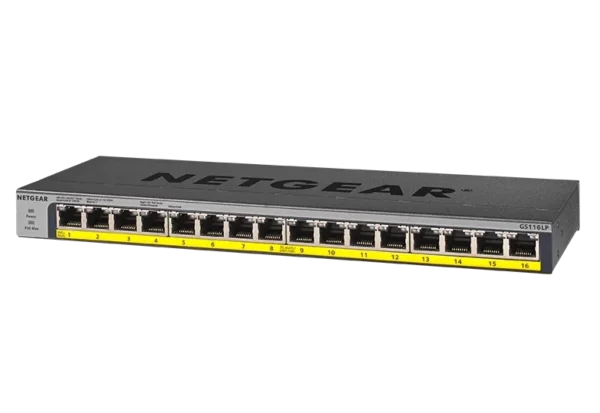 NETGEAR GS116LP – 16-porttinen PoE+-kytkin, FlexPoE 76 W