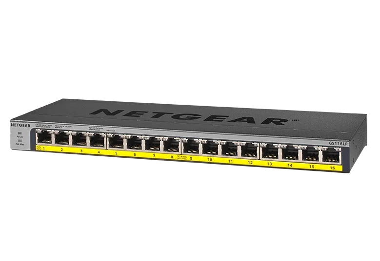 NETGEAR GS116LP – 16-porttinen PoE+-kytkin, FlexPoE 76 W