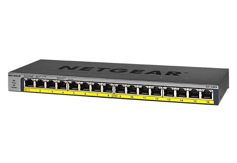 NETGEAR GS116PP – 16-porttinen PoE+-kytkin, FlexPoE 183 W