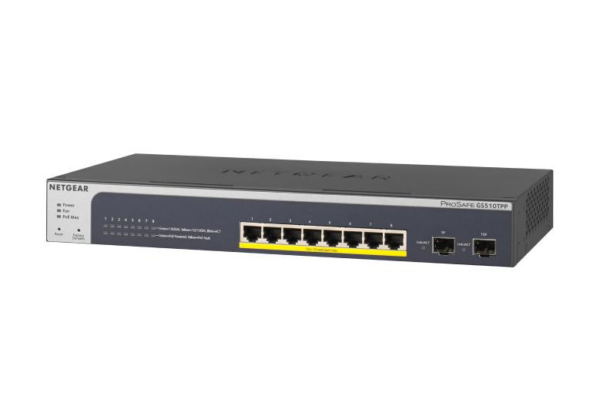 NETGEAR GS510TPP – 8-porttinen smart PoE+-kytkin, 190 W