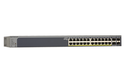 NETGEAR GS728TPP – 24-porttinen smart PoE+-kytkin, 4 × SFP