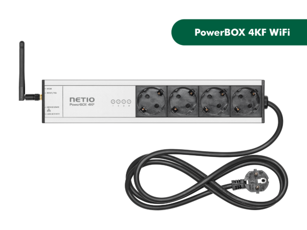 NETIO PowerBOX 4KF WiFi – mittaava virtakisko, 4 × Schuko
