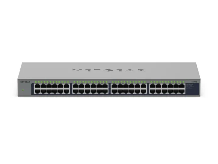 NETGEAR GS748 – 48-porttinen hallitsematon räkkikytkin