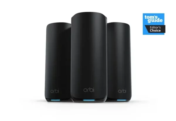 NETGEAR Orbi RBE873B – WiFi 7 -mesh-järjestelmä, musta (3 kpl)